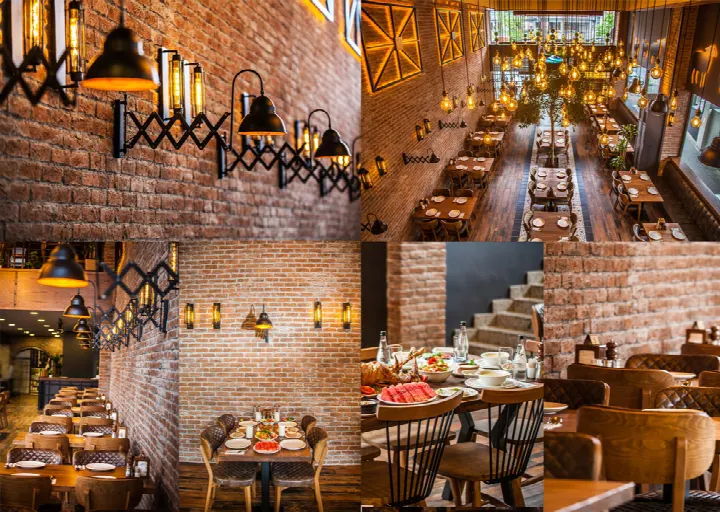 Restoran ve kafelerde kültür tuğlası duvar uygulamaları