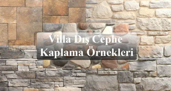 Villa dış cephesinde kültür taşı kaplama örneği
